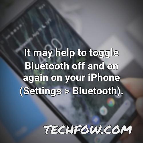 it may help to toggle bluetooth off and on again on your iphone settings bluetooth