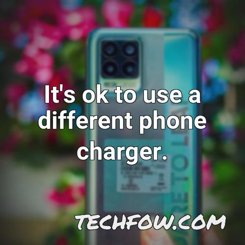 it s ok to use a different phone charger