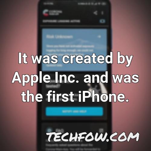 it was created by apple inc and was the first iphone