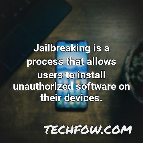 jailbreaking is a process that allows users to install unauthorized software on their devices