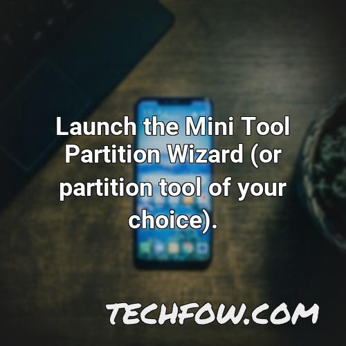 launch the mini tool partition wizard or partition tool of your choice