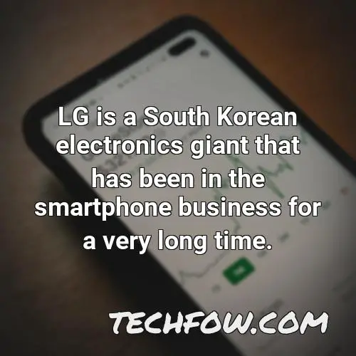 lg is a south korean electronics giant that has been in the smartphone business for a very long time