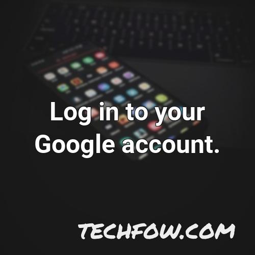 log in to your google account