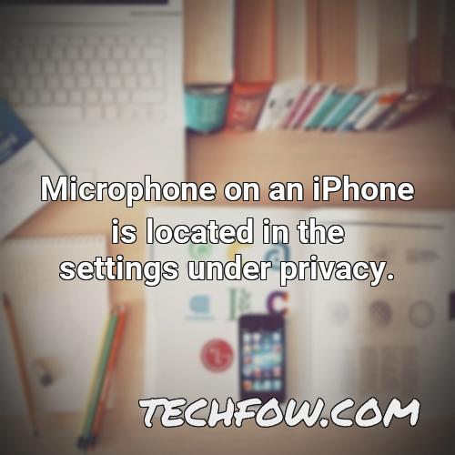 microphone on an iphone is located in the settings under privacy