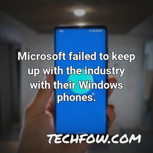 microsoft failed to keep up with the industry with their windows phones