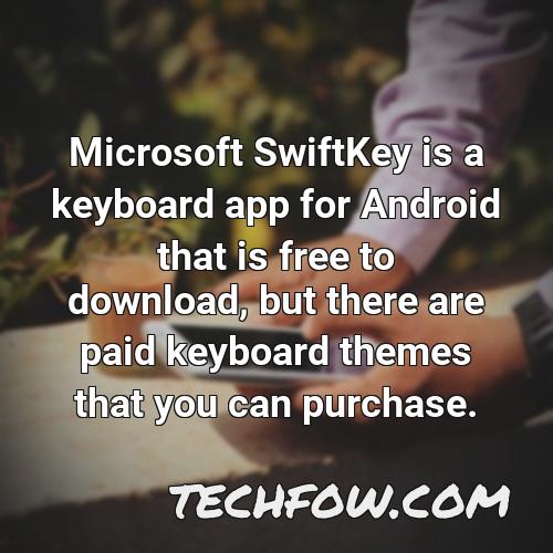 microsoft swiftkey is a keyboard app for android that is free to download but there are paid keyboard themes that you can purchase