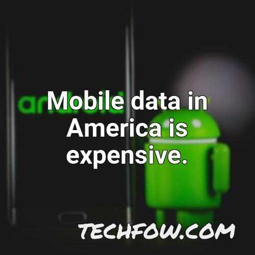 mobile data in america is