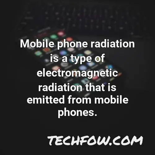 mobile phone radiation is a type of electromagnetic radiation that is emitted from mobile phones