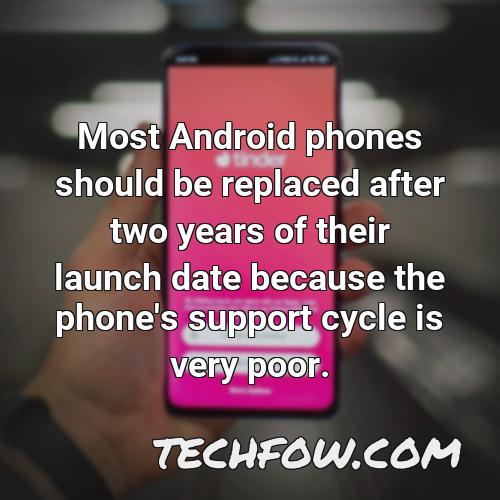 most android phones should be replaced after two years of their launch date because the phone s support cycle is very poor