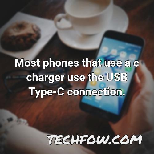 most phones that use a c charger use the usb type c connection