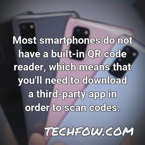 most smartphones do not have a built in qr code reader which means that you ll need to download a third party app in order to scan codes