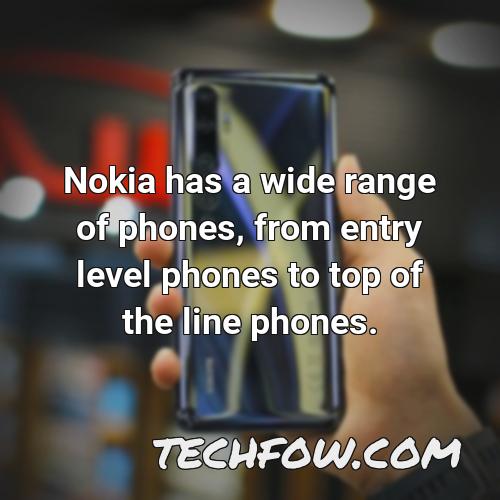 nokia has a wide range of phones from entry level phones to top of the line phones