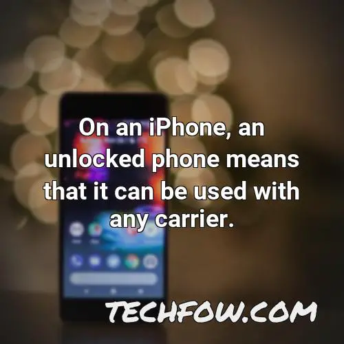 on an iphone an unlocked phone means that it can be used with any carrier
