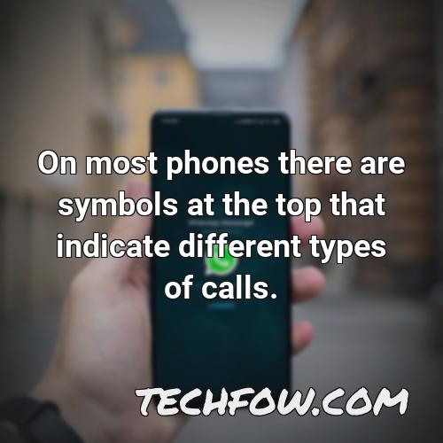 on most phones there are symbols at the top that indicate different types of calls