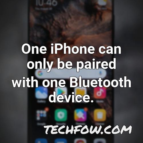 one iphone can only be paired with one bluetooth device