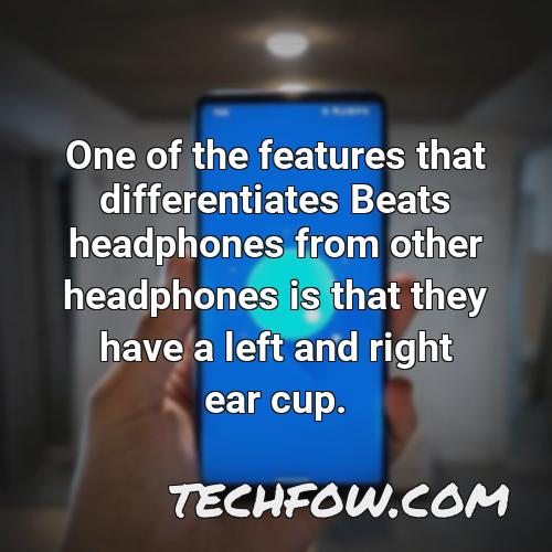 one of the features that differentiates beats headphones from other headphones is that they have a left and right ear cup