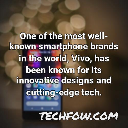 one of the most well known smartphone brands in the world vivo has been known for its innovative designs and cutting edge tech