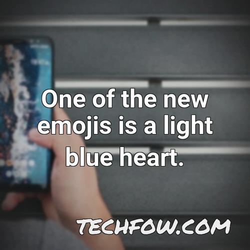 one of the new emojis is a light blue heart