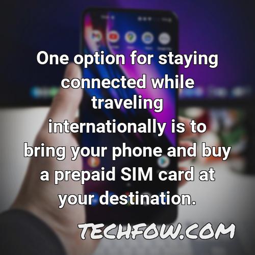 one option for staying connected while traveling internationally is to bring your phone and buy a prepaid sim card at your destination