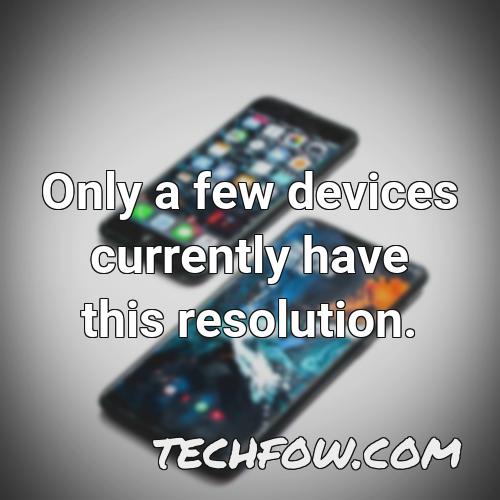 only a few devices currently have this resolution