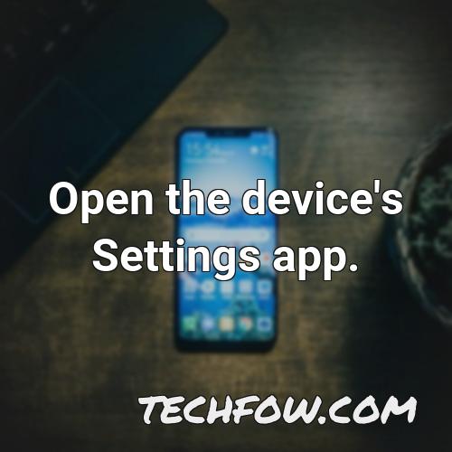 open the device s settings app