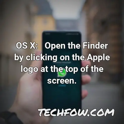 os x open the finder by clicking on the apple logo at the top of the screen
