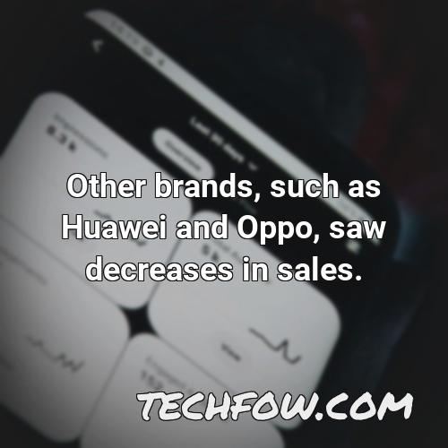 other brands such as huawei and oppo saw decreases in sales