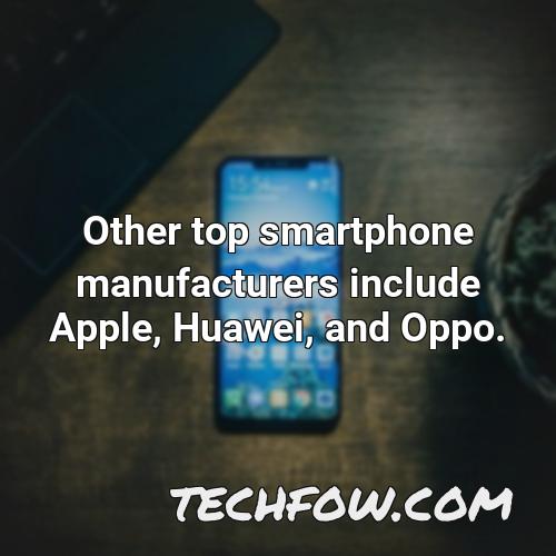 other top smartphone manufacturers include apple huawei and oppo