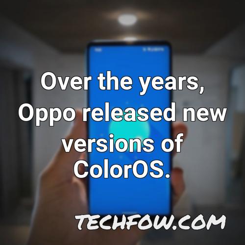 over the years oppo released new versions of coloros