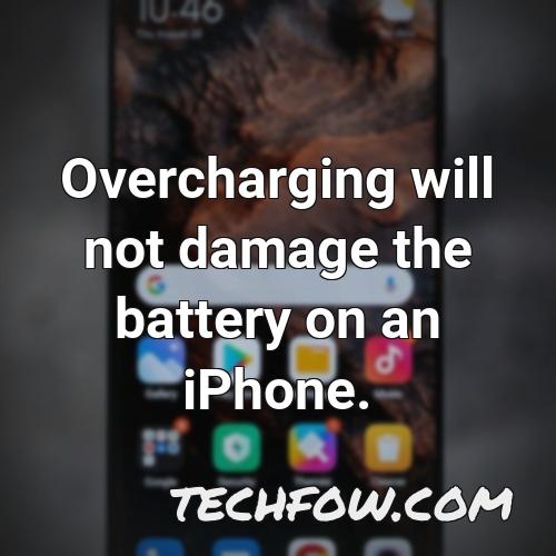 overcharging will not damage the battery on an iphone