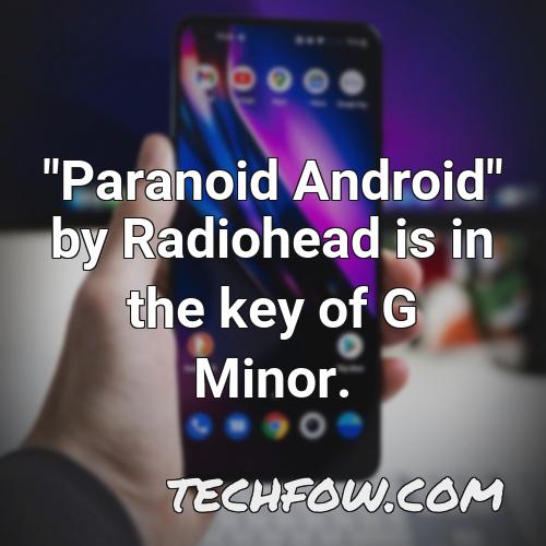 paranoid android by radiohead is in the key of g minor