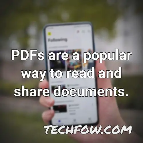 pdfs are a popular way to read and share documents