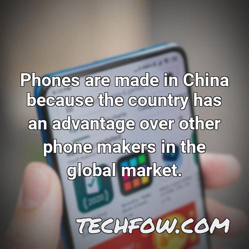 phones are made in china because the country has an advantage over other phone makers in the global market