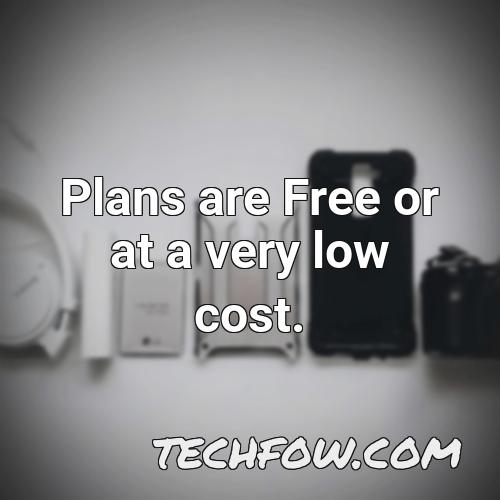 plans are free or at a very low cost