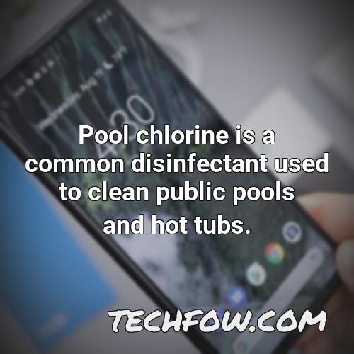 pool chlorine is a common disinfectant used to clean public pools and hot tubs