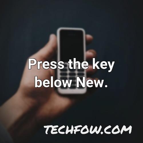 press the key below new