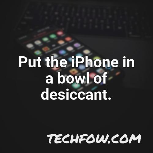 put the iphone in a bowl of desiccant