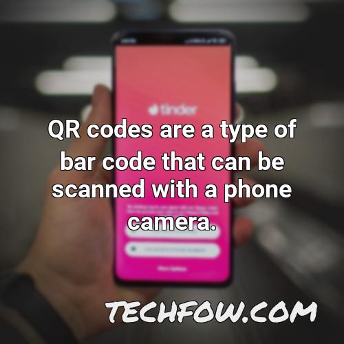 qr codes are a type of bar code that can be scanned with a phone camera 1