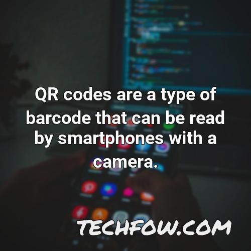 qr codes are a type of barcode that can be read by smartphones with a camera