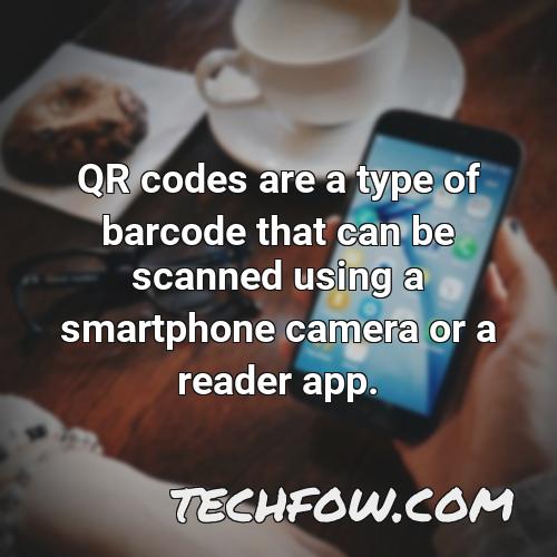 qr codes are a type of barcode that can be scanned using a smartphone camera or a reader app