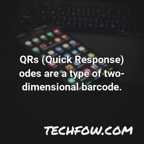 qrs quick response odes are a type of two dimensional barcode