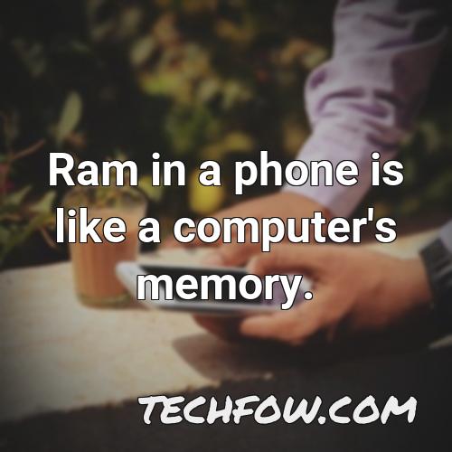 ram in a phone is like a computer s memory