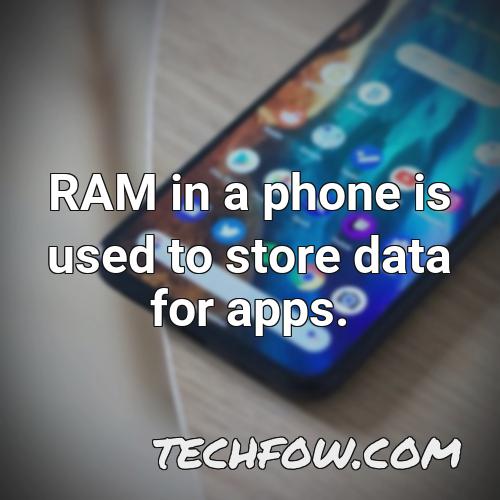 ram in a phone is used to store data for apps