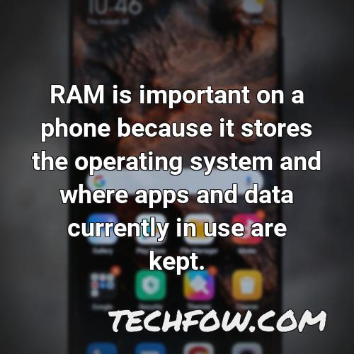ram is important on a phone because it stores the operating system and where apps and data currently in use are kept