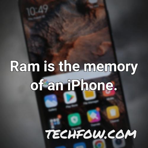 ram is the memory of an iphone