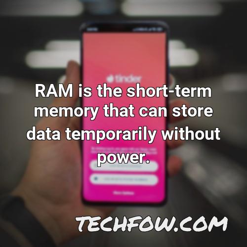ram is the short term memory that can store data temporarily without power