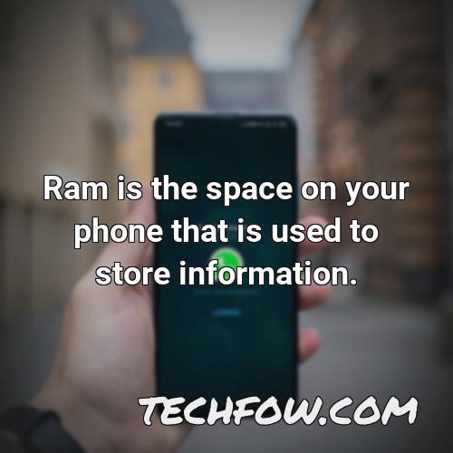 ram is the space on your phone that is used to store information
