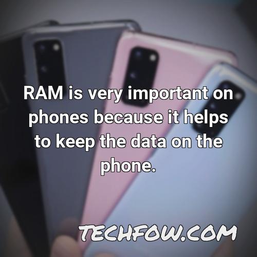 ram is very important on phones because it helps to keep the data on the phone