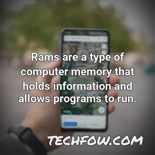 rams are a type of computer memory that holds information and allows programs to run