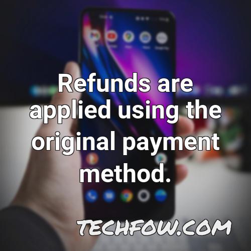 refunds are applied using the original payment method